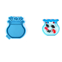 Темно-Голубой Бутылки силиконовые формы своими руками, формы для литья смолы, для уф-смолы, эпоксидная смола, глубокое синее небо, 83x74x9 мм