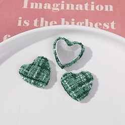 Средний Аквамарин Кабошоны из ткани и железа, сердце, платина, средний аквамарин, 27x26 мм