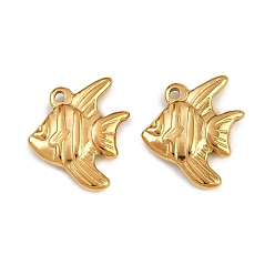 Fish 304 подвески из нержавеющей стали, ионное покрытие (ip), реальный 18 k позолоченный, рыба, 15x13.5x3 мм, отверстие : 1.2 мм