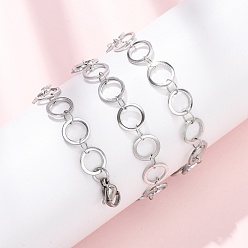 Нержавеющая Сталь Цвет 304 нержавеющая сталь 8 колье из звеньев цепи диаметром 1 мм, не тускнеет, цвет нержавеющей стали, 17.60 дюйм (44.7 см)