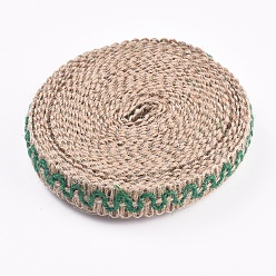 Vert Ruban de jute, ruban de jute, pour l'artisanat de Noël, verte, 5/8 pouce (17 mm), environ 5 m / rouleau