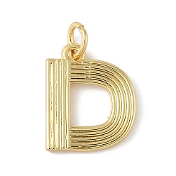 Letter D Латунные подвески, с целью перехода в кольце, письмо амулеты, стойки покрытие, долговечный, без кадмия и без свинца, реальный 18 k позолоченный, Буква D, 15x12x1.5 мм, отверстие : 3.5 мм