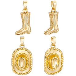 Настоящее золото 18K 10 шт 2 стиль латунные подвески, подвески для ботинок и кепок, реальный 18 k позолоченный, 17~21x10.5~13.5x5~6 мм, отверстие : 4~5 мм