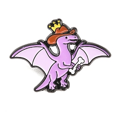 Фиолетовый Эмалированные значки в виде ковбоя-динозавра из сплава, черные застежки для значков на лацканах для рюкзаков и одежды, фиолетовые, 22x30 мм