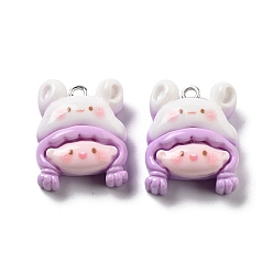 Human Непрозрачные подвески смолы, прелести для девочек из мультфильмов, человек, 23x18.5x9 мм, отверстие : 2 мм