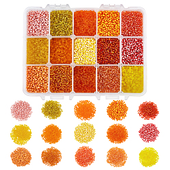 Mixed Color 300g 15 Style Mixed Style Seed Glass Beads, Round Seed Beads, Mixed Color, 1.5~2mm, Hole: 0.8~1mm, 20g/color