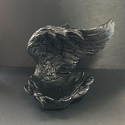 Черный Держатель подставки для дисплея из смолы крыла для кристалла, подставка для хрустальных сфер, чёрные, 10x6x8~8.5 см