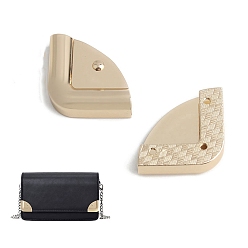 Light Gold Металлические защитные уголки для сумок, для украшения мебели сумочки, золотой свет, 36x36 мм