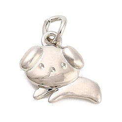 Собака Латунь прелести, долговечный, стойки покрытие, без свинца и без кадмия, с целью перехода в кольце, платина, собака, 9.5x9.5x2 мм