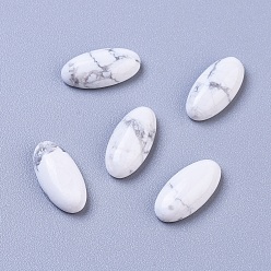 Howlite Natural Howlite Cabochons, Oval, 14x7x4mm