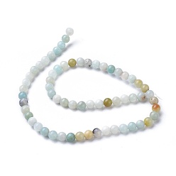 Flower Amazonite Natural Flower Amazonite Beads Strands, Round, 4mm, Hole: 0.8mm, about 89pcs/strand, 15 inch