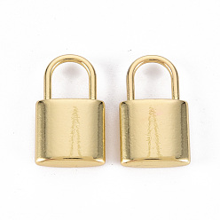 Light Gold Rack Plating Alloy Pendants, Cadmium Free & Lead Free, Lock, Light Gold, 18.5x11x4mm, Hole: 7x6mm