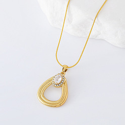 Золотой 3 шт. ожерелья из нержавеющей стали в форме капли для женщин, золотые, 15.75 дюйм (40 см)