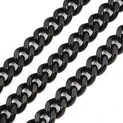 Черный 304 из нержавеющей стали обуздать цепи, с катушкой, ионное покрытие (ip), несварные, чёрные, 14x11.5x5 мм