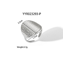 Нержавеющая Сталь Цвет Геометрические 304 открытые манжетные кольца из нержавеющей стали с неровной формой, высококачественные, цвет нержавеющей стали, внутренний диаметр: 17 мм