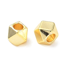 Золотой Латунные бусины, долговечный, многоугольник, золотые, 4x4x4 мм, отверстие : 2 мм