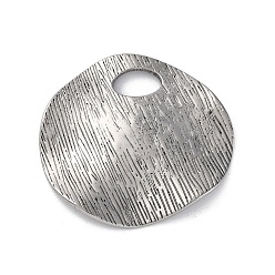 Античное Серебро 304 подвески из нержавеющей стали, , плоские круглые прелести, античное серебро, 29x30x2~2.5 мм, отверстие : 5x7.5 мм