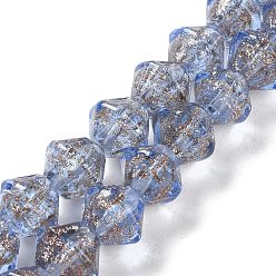 Светлый Стально-синий Бусины ручной работы бусины золотого песка, двухконусные, светло-стальной синий, 11.5x10.5 мм, отверстие : 1.5 мм, около 45 шт / нитка, 18.90'' (48 см)