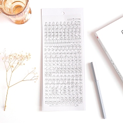 Серебро Водонепроницаемые наклейки из ПВХ с буквами, самоклеящиеся наклейки, Украшение дневника для фотоальбома своими руками, серебряные, 255x105 мм