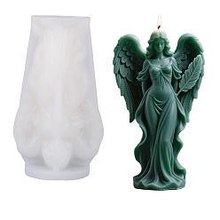 Белый Силиконовые формы для свечей своими руками, для изготовления свечей, ангел, белые, 66x38x122 мм, внутренний диаметр: 30x40 мм