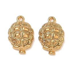 Chapado en Oro Real 18K 304 colgantes de acero inoxidable, amuletos con forma de granada, revestimiento de iones (ip), real 18 k chapado en oro, 20x12.5x5.5 mm, agujero: 2 mm