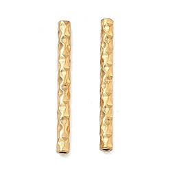 Золотой 304 шарики из нержавеющей стальной трубы, ионное покрытие (ip), текстурированная трубка, золотые, 21x2 мм, отверстие : 0.9 мм