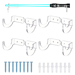 Прозрачный Настенная акриловая подставка для меча катаны, кронштейн самурайский меч дисплей мольберты, прозрачные, 5x6.4x8.2 см