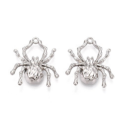 Платина Подвески из сплава на хэллоуин, прелести паука, платина, 30.5x26.5x6.5 мм, отверстие : 1.8 мм