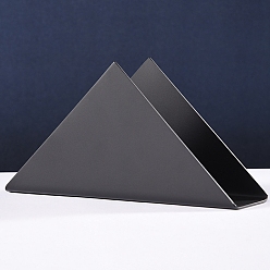 Gunmetal Stainless Steel Vertical Napkin Holder, Triangle Shape Paper Towel Holder for Cafe Hotel Western Restaurant, Gunmetal, 45x170x86mm