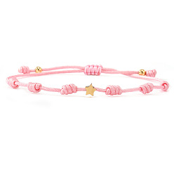 Pink Разноцветный плетеный браслет в форме звезды, стильный аксессуар унисекс, универсальное украшение, модный дизайн.