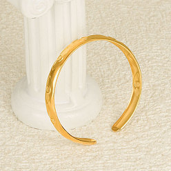 Настоящее золото 18K 304 браслеты-манжеты из нержавеющей стали от сглаза для женщин, реальный 18 k позолоченный, внутренний диаметр: 2-3/8 дюйм (5.9 см)