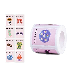 Rectangle 200шт рулон наклеек, самоклеящиеся бумажные наклейки, для партии, декоративные подарки, одежда, прямоугольные, 40x30x0.1 мм