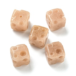 Beige Natural Alashan Agate Beads, Cube Cheese, Beige, 9~10x9~10x9~10mm, Hole: 1.4mm