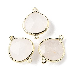 Хрусталь Подвески из латуни, с натуральным кварцевым кристаллом горным хрусталем, стойки покрытие, слеза, 24.5x18x7 мм, отверстие : 1.6 мм