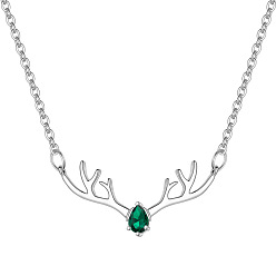 Зеленый Ожерелье с подвеской в виде урны с прахом оленя, памятные украшения из нержавеющей стали для мужчин wom, зелёные, 21.65 дюйм (55 см)