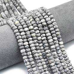 Камень Карты Натуральная карта каменные бусы пряди, матовые, рондель, 6x4 мм, отверстие : 1 мм, около 93~96 шт / нитка, 14.57''~14.76'' (37~37.5 см)
