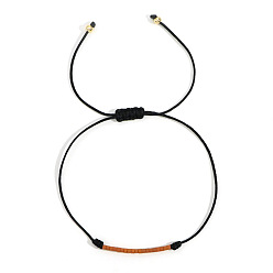 Черный Браслеты из бисера ручной работы, плетеные из стеклянных бусин, регулируемые плетеные браслеты из волоконного шнура для женщин, колонка, чёрные