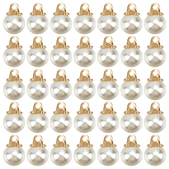 Белый Дым 100 подвески из сплава шт., с пластиковыми бусинами из искусственного жемчуга, золотой свет, круглые, серый, 11x8 мм, отверстие : 1.6 мм