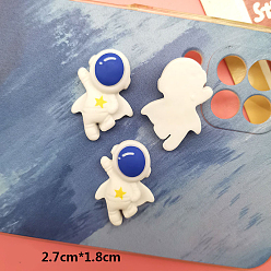 Spaceship Непрозрачные кабошоны из смолы, астронавт, синие, космическая тема шаблон, 27x18 мм