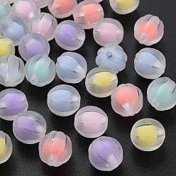 (52) Непрозрачная лаванда Прозрачные акриловые бусины, матовые, бусина в бусине, тыква, разноцветные, 11x11.5 мм, отверстие : 2 мм, Около 550 шт / 500 г