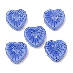 Royal Blue Handmade Lampwork Beads, Heart, Royal Blue, 18.5x18.5x5.5mm, Hole: 1.4~1.5mm, about 34pcs/bag