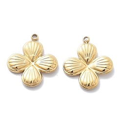 Настоящее золото 18K Вакуумное покрытие pvd 304 подвески из нержавеющей стали, цветочный шарм, реальный 18 k позолоченный, 18.5x16x2.5 мм, отверстие : 1.5 мм
