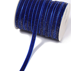 Средно-синий Односторонние бархатные ленты с блестящей пудрой, аксессуары для одежды, светло-синий, 3/8 дюйм (10 мм), 100 ярдов / ролл
