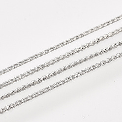 Платина Латунные змеевики, несварные, с катушкой, платина, 1 мм, около 288.71 футов (88 м) / рулон