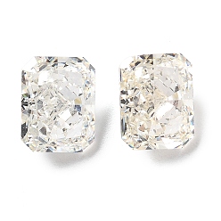 Прозрачный Кубического циркония кабошоны, прямоугольные, граненые, прозрачные, 9x7x5 мм