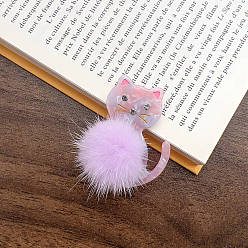 Лиловый Заколки для волос из плюшевой целлюлозы и ацетата аллигатора, аксессуары для волос для женщин и девочек, форма кошки, сирень, 53 мм