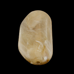 пшеница Акриловые бусины, imitatin нефрита стиль, цвет пшеницы, 45x24x9 мм, Отверстие : 2.5 мм , около 65 шт / 500 г