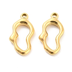 Real 18K Gold Plated 304 Stainless Steel Pendants, Heart Charms, Real 18K Gold Plated, 20.5x10.5x3mm, Hole: 1.4mm