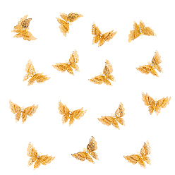 Light Gold 15 латунные подвески шт., с кристально горный хрусталь, бабочка, золотой свет, 26x34.5x8.5 мм, отверстие : 1 мм