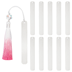 Нержавеющая Сталь Цвет 201 закладки из нержавеющей стали, штамповка пустых тегов, прямоугольные, цвет нержавеющей стали, 90x12x1 мм, отверстие : 2 мм